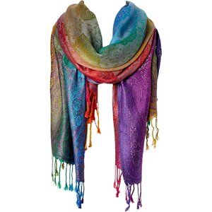 Women Watercolor Luxury Silk Satin Scarf Shawl Wrap Elegant and Stylish Accesory